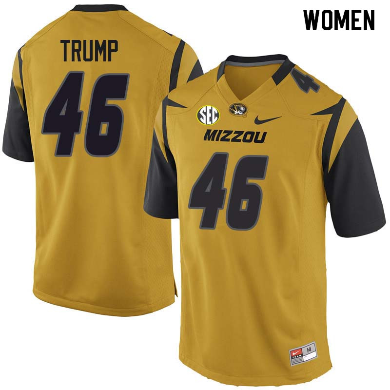 Women #46 Jacob Trump Missouri Tigers College Football Jerseys Sale-Yellow - Click Image to Close